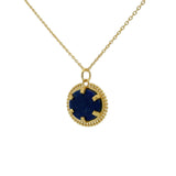 Collier doré lapis lazuli ovale et boules