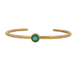 Jonc doré martelé et onyx verte