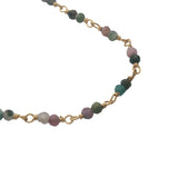 Collier doré avec duo tourmaline 50 cm