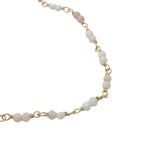 Collier doré avec duo opale rose 50 cm