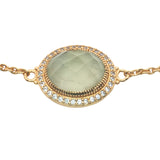 Bracelet doré pierre ovale facettée et zircons