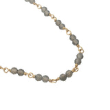 Collier doré avec duo quartz fumé 50 cm