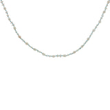 Collier doré petites perles de culture et fil turquoise 42 cm