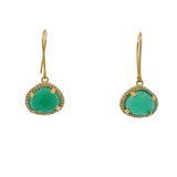 Gold earrings with 4-claw stone setting and zircons