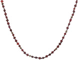 Collier doré perles rouges, couronnes dorées et noeuds rouges 64 cm
