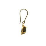 Gold earrings with 4-claw stone setting and zircons