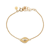 Bracelet doré oeil avec pierre de lune
