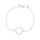 925 silver bracelet with ring and zircons