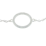 925 silver bracelet with ring and zircons