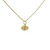 Collier doré oeil arabesque et zircon blanc 42 cm