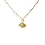 Collier doré oeil arabesque et zircon blanc 42 cm