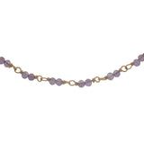 Collier doré avec duo améthyste 50 cm