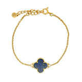 Gold clover stone bracelet