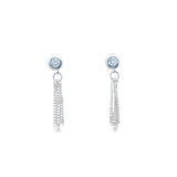 Boucles d'oreilles argent 925 zircon et 3 chainettes