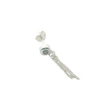 Boucles d'oreilles argent 925 zircon et 3 chainettes