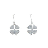 Boucles d'oreilles argent 925 trèfle en zircons