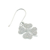 Boucles d'oreilles argent 925 trèfle en zircons
