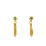 Golden stone earrings and 3 chains