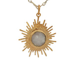 Collier doré soleil pierre de lune 50 cm