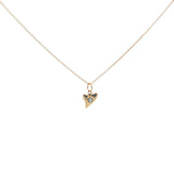 Collier dent de requin dorée avec perle de culture 42 cm