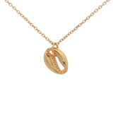 Gold necklace and cowrie pendant