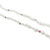 Collier doré perles de culture alternées à de la tourmaline 60 cm