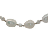 Collier doré alternance petites et grandes perles de culture avec noeuds beige 50 cm