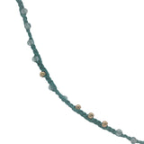 Collier doré cordon vert apatite et perles dorées 60 cm