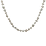 Collier doré perles de culture de différentes tailles avec noeuds beige 60 cm