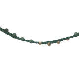 Collier doré cordon vert rubis zoisite et perles dorées 60 cm
