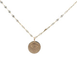 Collier doré médaille avec oeil gravé 38 cm