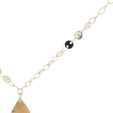 Collier doré pendentif en forme de goutte avec lapis lazulis 60 cm