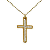 Collier doré croix martelée avec enfilade de pierre de lune 42 cm