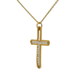 Collier doré croix martelée avec enfilade de pierre de lune 42 cm
