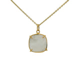 Collier doré Pierre de lune carrée sertie 4 griffes