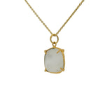 Collier doré Pierre de lune carrée sertie 4 griffes