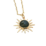 Collier doré soleil labradorite 42 cm