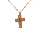 Collier doré croix avec petites boules 50 cm
