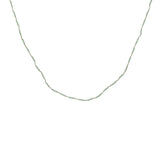 Collier doré avec prehnite et noeuds verts clairs 60 cm