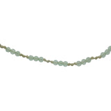 Collier doré avec prehnite et noeuds verts clairs 60 cm