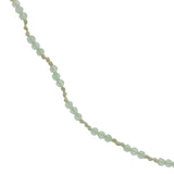 Collier doré avec prehnite et noeuds verts clairs 60 cm