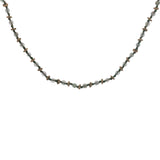 Collier doré perles vert clair avec couronnes dorées 42 cm