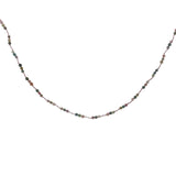 Collier doré cordon rose avec tourmaline 60 cm