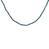 Collier doré avec pierres facettées en apatite bleue 40 cm