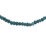 Collier doré avec pierres facettées en apatite bleue 40 cm