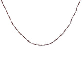 Collier doré cordon bordeaux avec grenat 60 cm