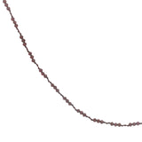 Collier doré cordon bordeaux avec grenat 60 cm