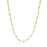 Collier doré pierre de lune et préhnite 42 cm