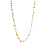 Collier doré pierre de lune et préhnite 42 cm