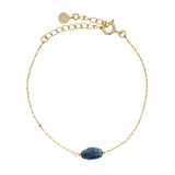 Bracelet doré pierre lapis